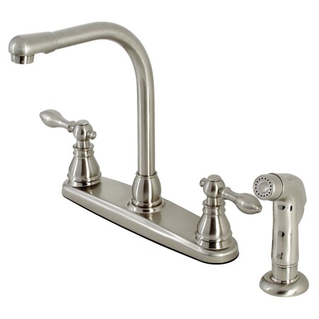 Kingston Brass KB718ACLSP Centerset Kitchen Faucet with Side Sprayer, Brushed Nickel KB718ACLSP